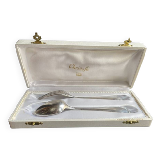 Baptism cutlery with Christofle Spatours box