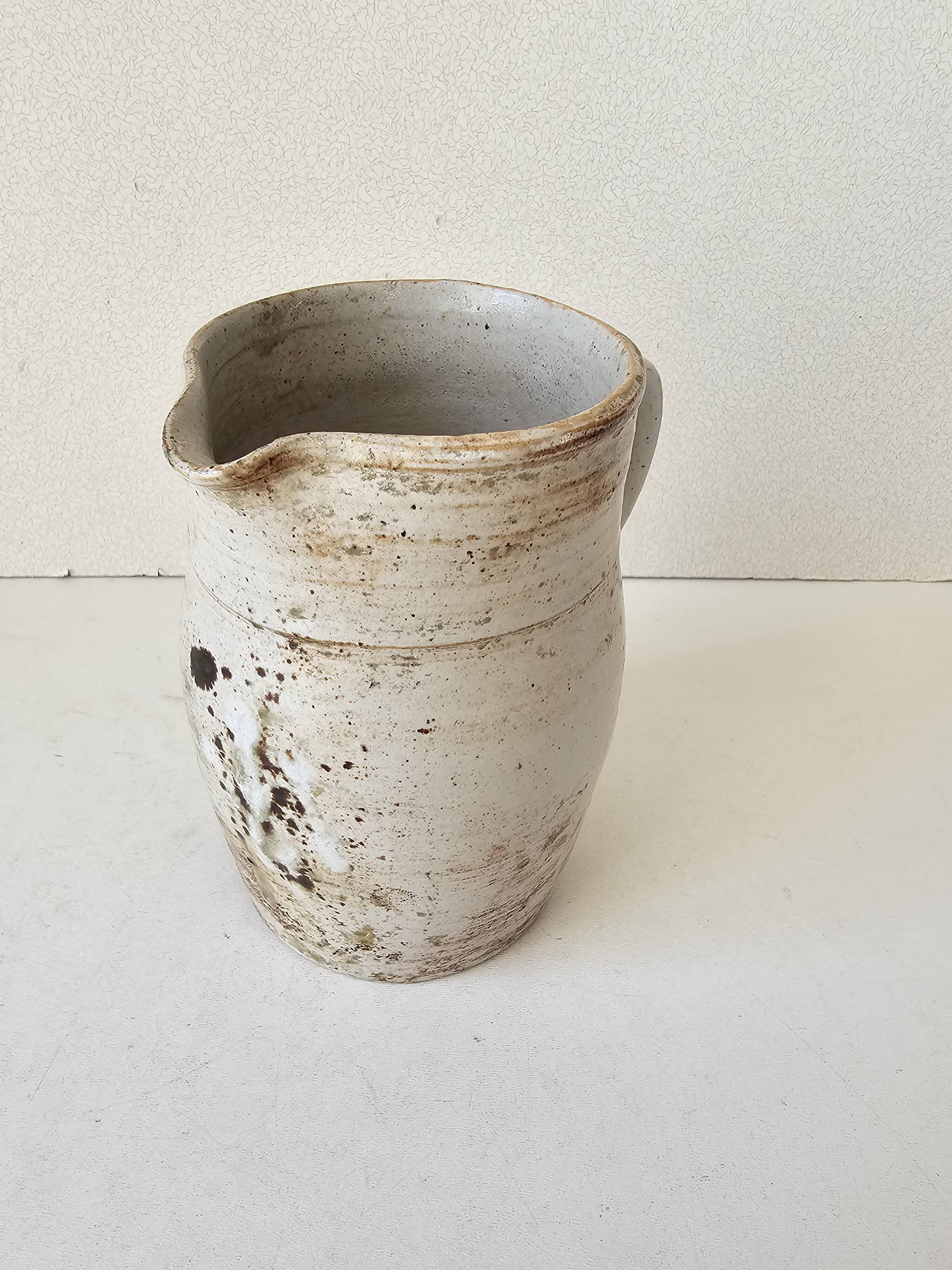 Ceramic pitcher signed Albert Breton Vezelay