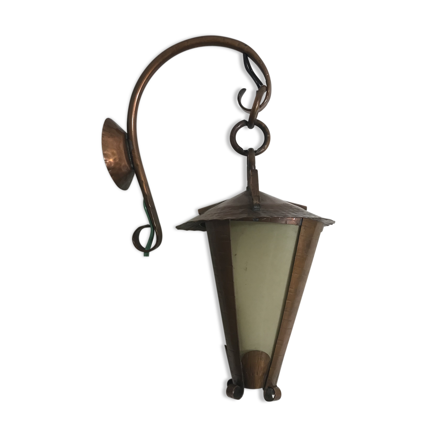 Applies old hanging lantern copper hammered vintage