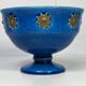coupe en céramique craquelée bleu italy design XXème