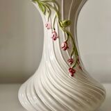 Twisted Ceramic Vase – Vintage Floral Barbotine – Made in Italy – 24