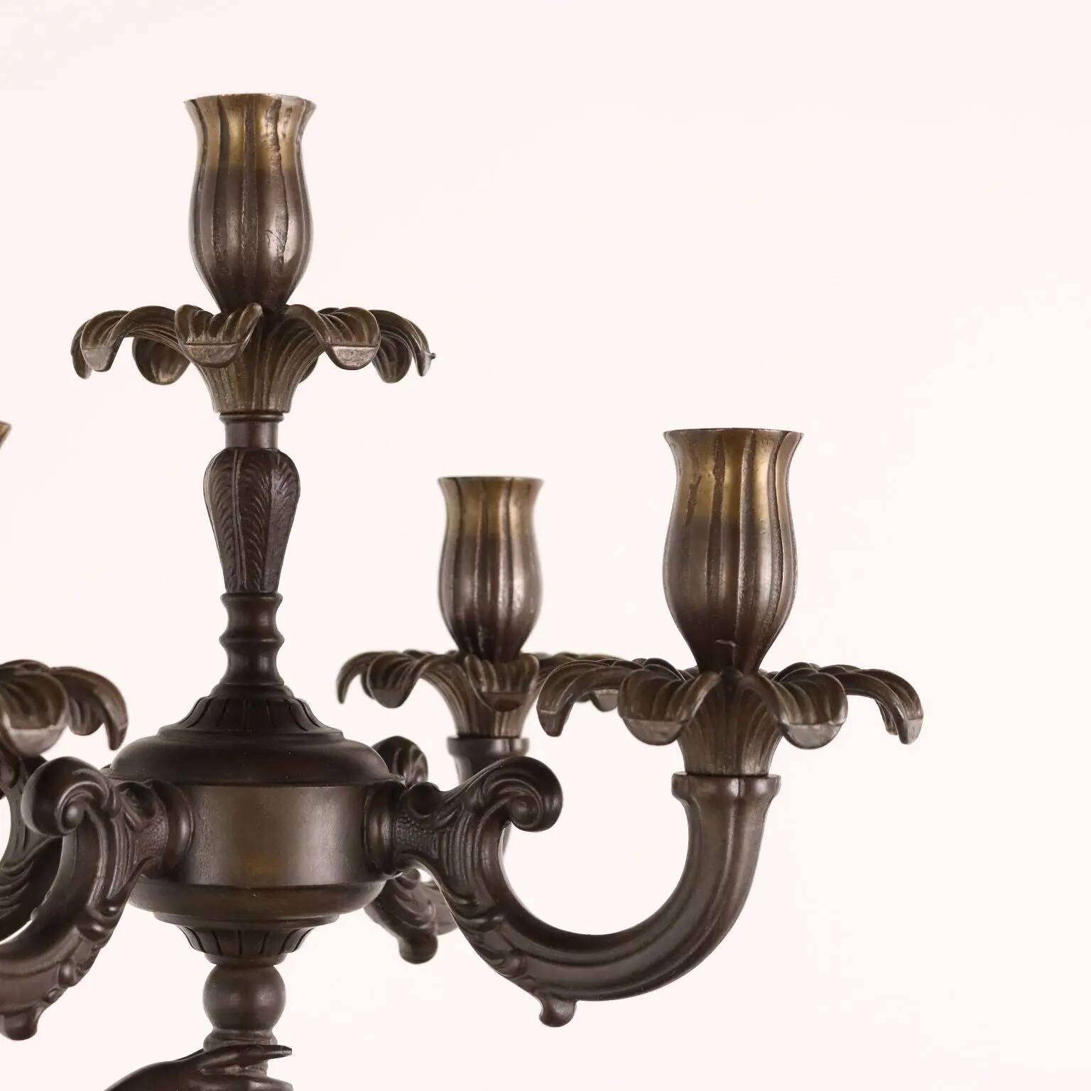 Antique bronze candelabrum Europe 20th Century