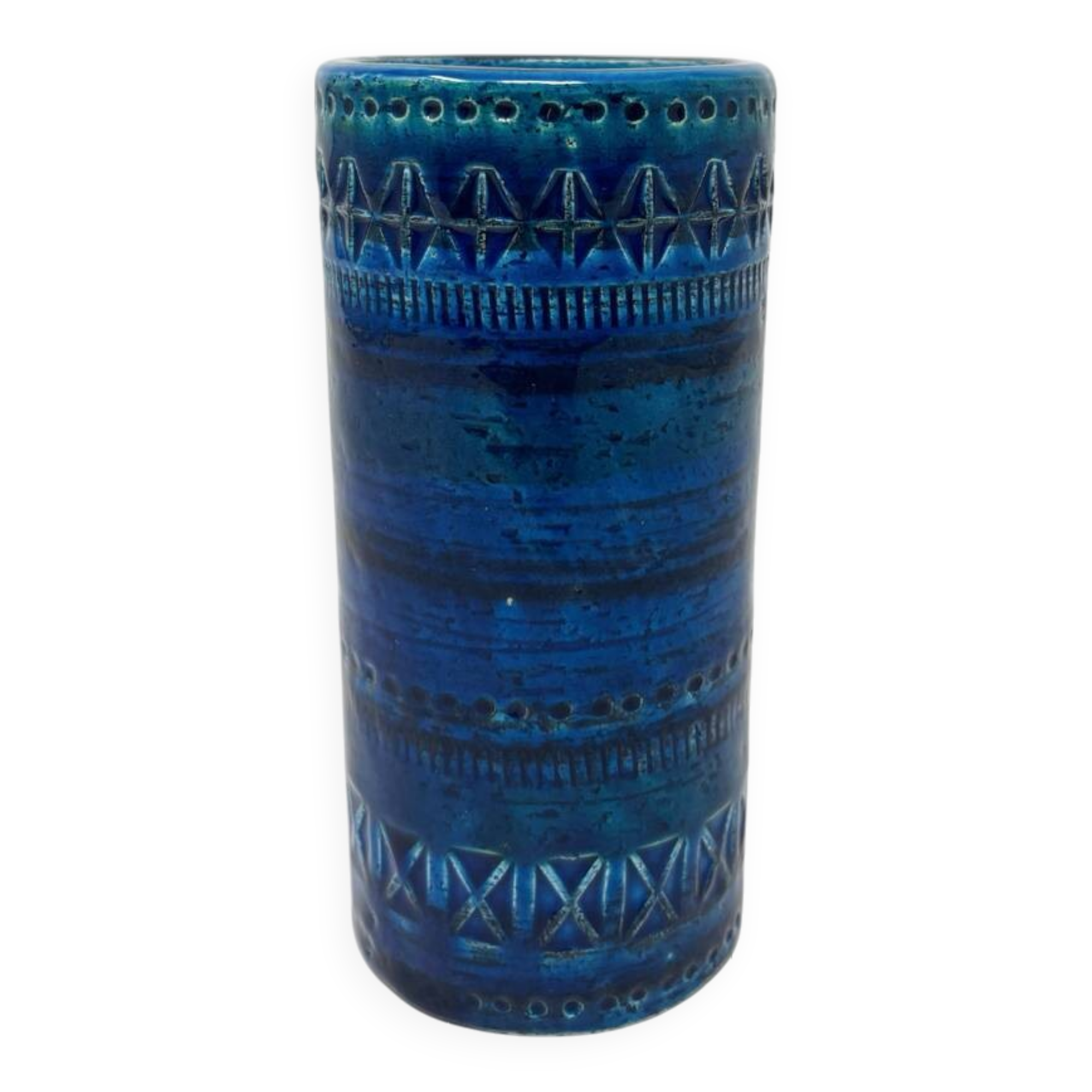 Bitossi blue ceramic vase