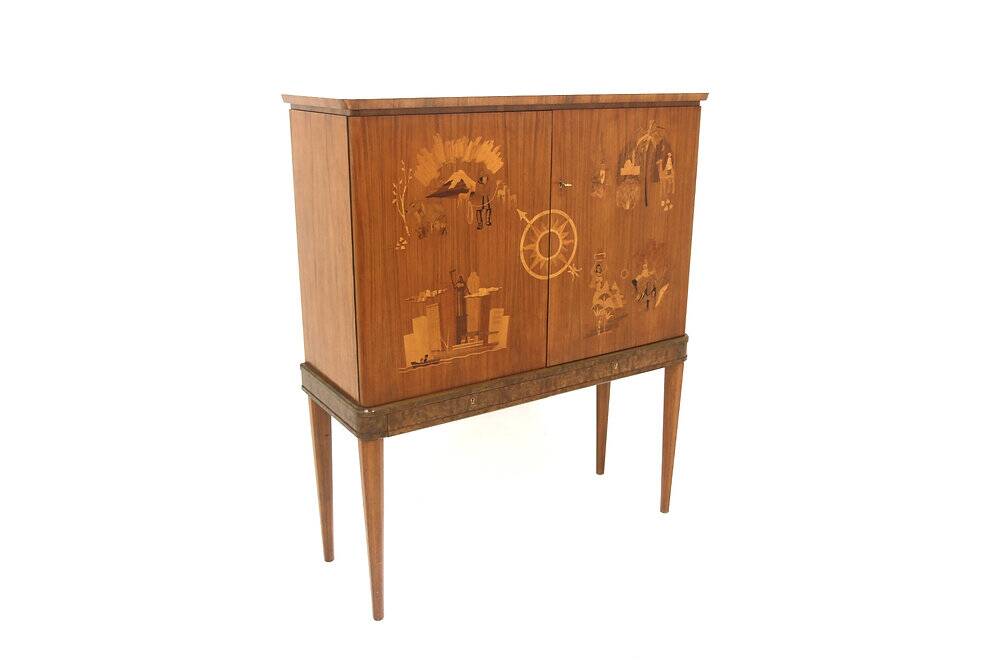 Scandinavian walnut wardrobe, Reiners, Mjölby, Swedish Modern, Sweden, 1