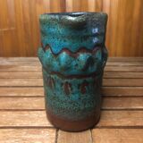 Old Vintage Brown & Green Ceramic Pitcher