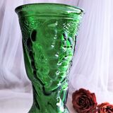 Large green glass vase from vintage Empoli Italy