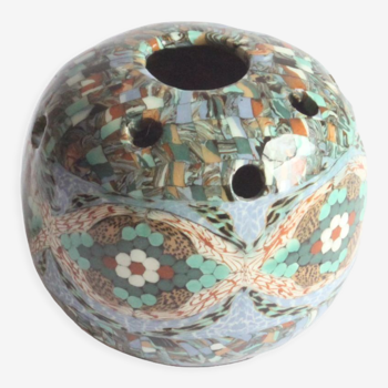 Vase en mosaïque Neriage par Jean Gerbino, Vallauris 1930s