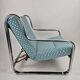 Set of 2 Italian chairs in chrome frame and completely reupholstered