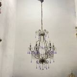 Crystal beaded murano glass chandelier 1960’s