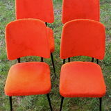 Set of 4 chairs seventies orange