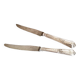 Set of 2 vintage knives, steel blade and silver handle