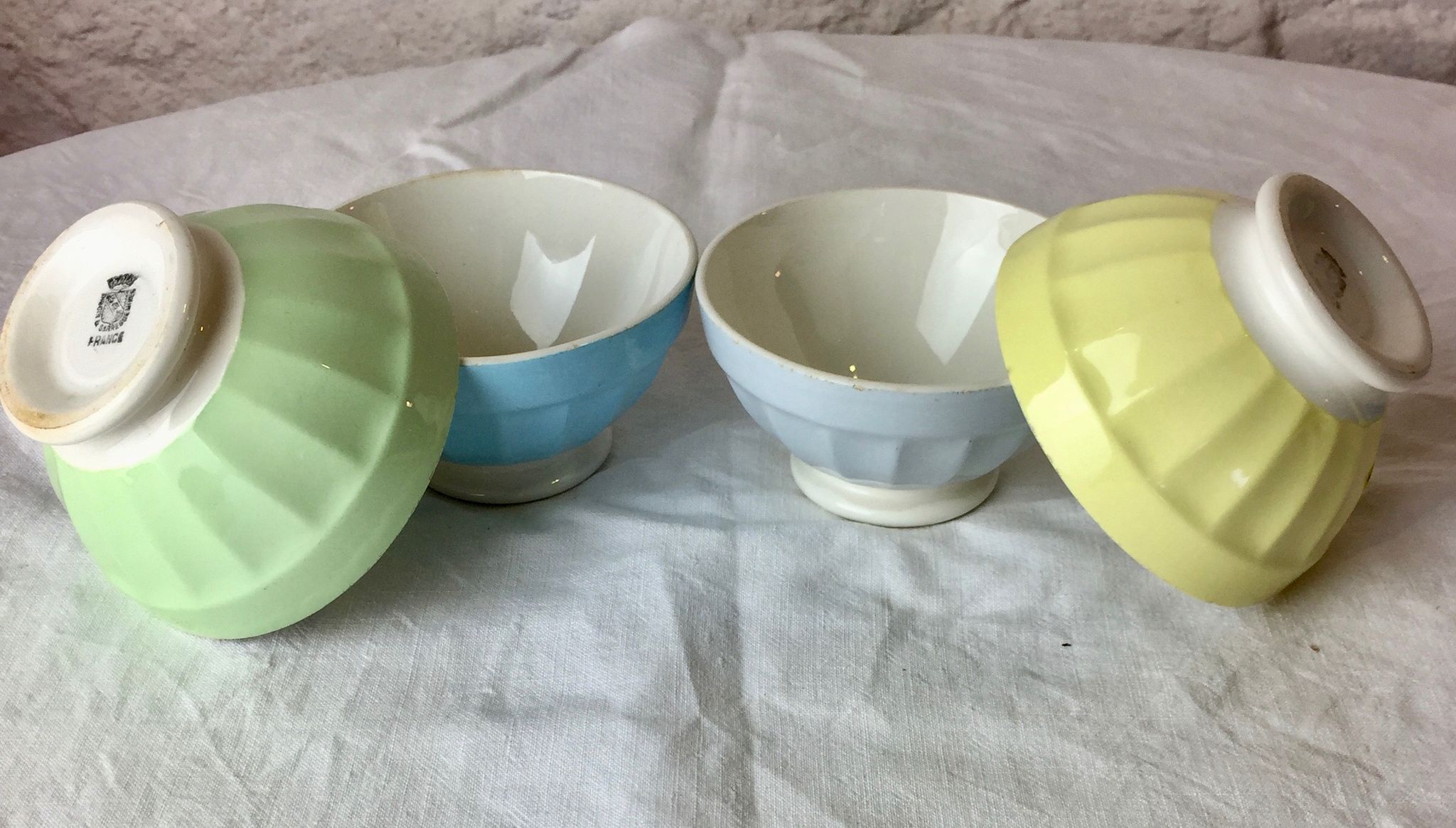 Lot of 4 bowls of Sarreguemines 1950s