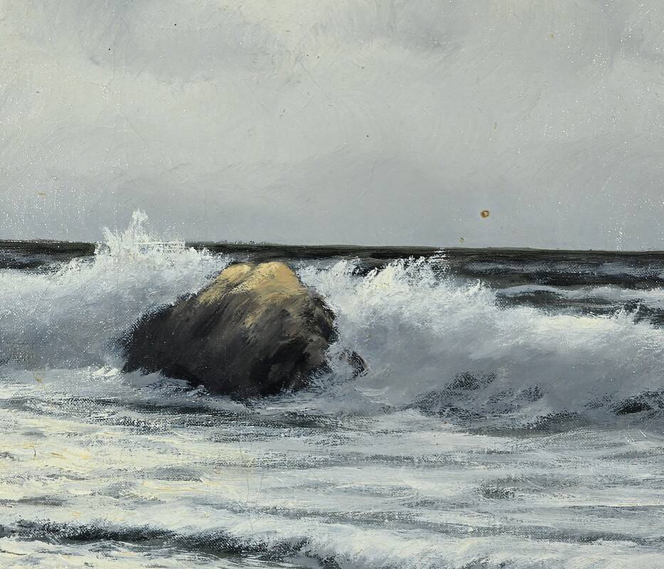 Grande Huile sur Toile Marine signée F. Carbu – XXe