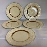 Five small England Florentine plates