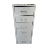 Industrial grey metal chest of drawers, 1980s