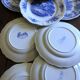 8 romantic blue Lunéville Sarreguemines dinner plates