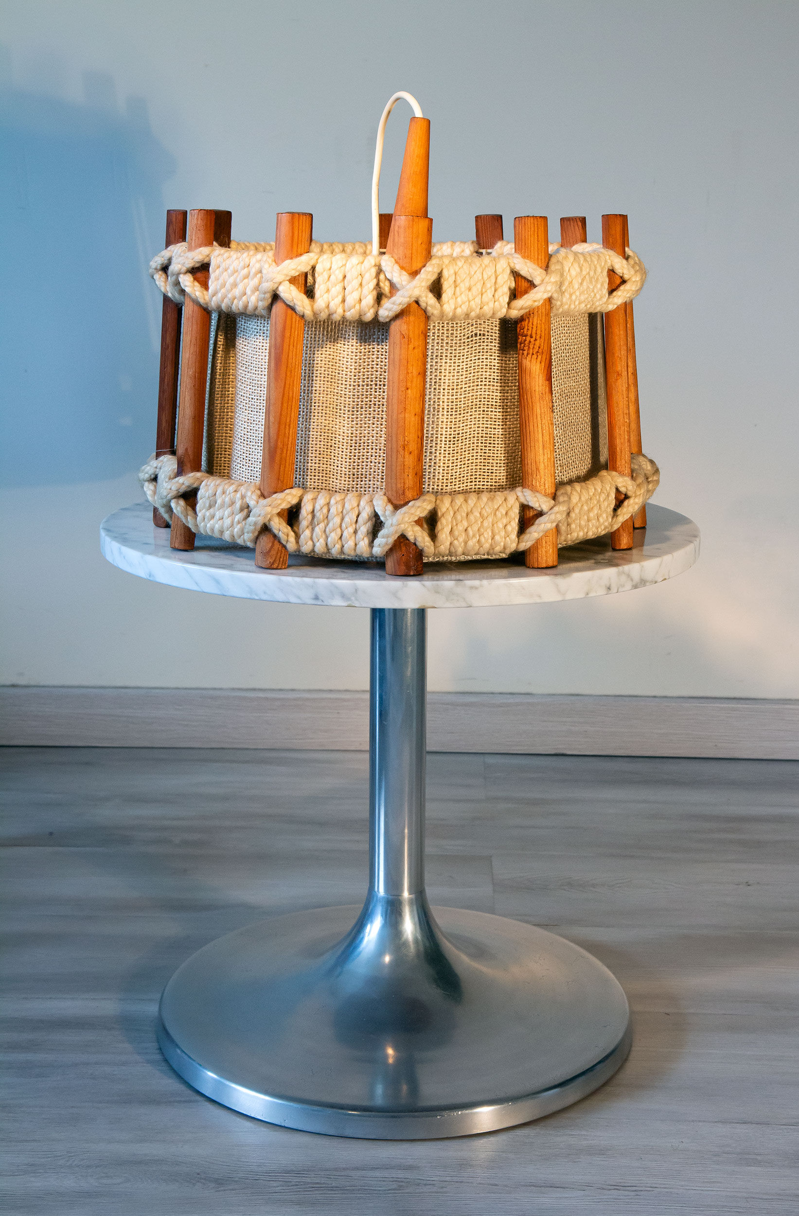 Suspension wool wood and linen of the 70s
