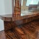 Art Decò dressing table in walnut root with mirror