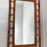 Miroir en bambou vintage