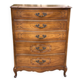 Bassett Furniture Louis XV style solid wood American chest of drawers 1940