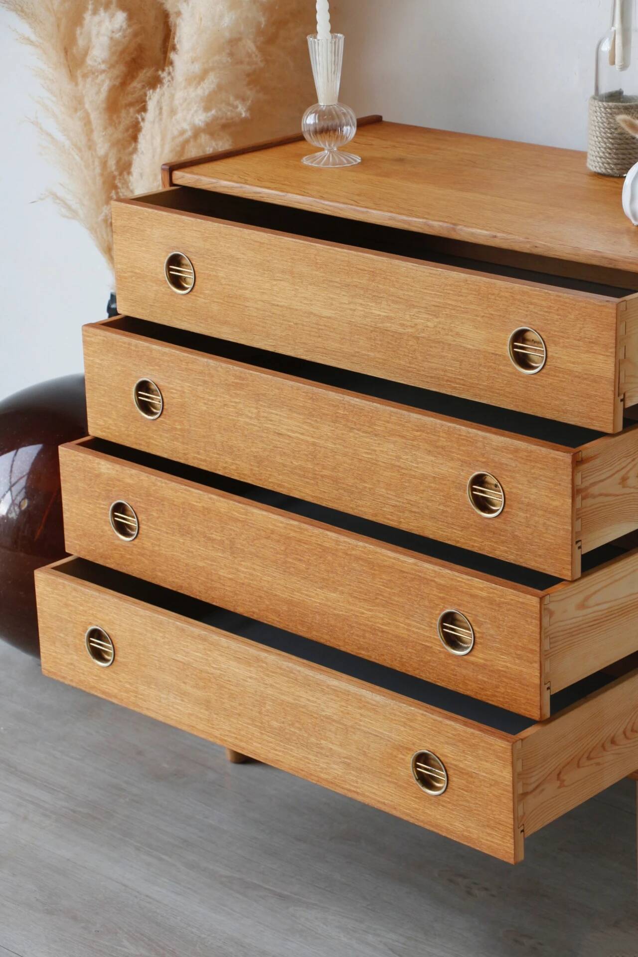 Scandinavian oak chest of drawers | vintage Danish furniture