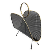 Magazine Rack • Perforated Metal • Brass • 1950