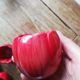 Set of 4 red tulip bowls by Villeroy & Boch.
