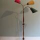 Lampadaire 1950 avec 3 abat-jours colorés