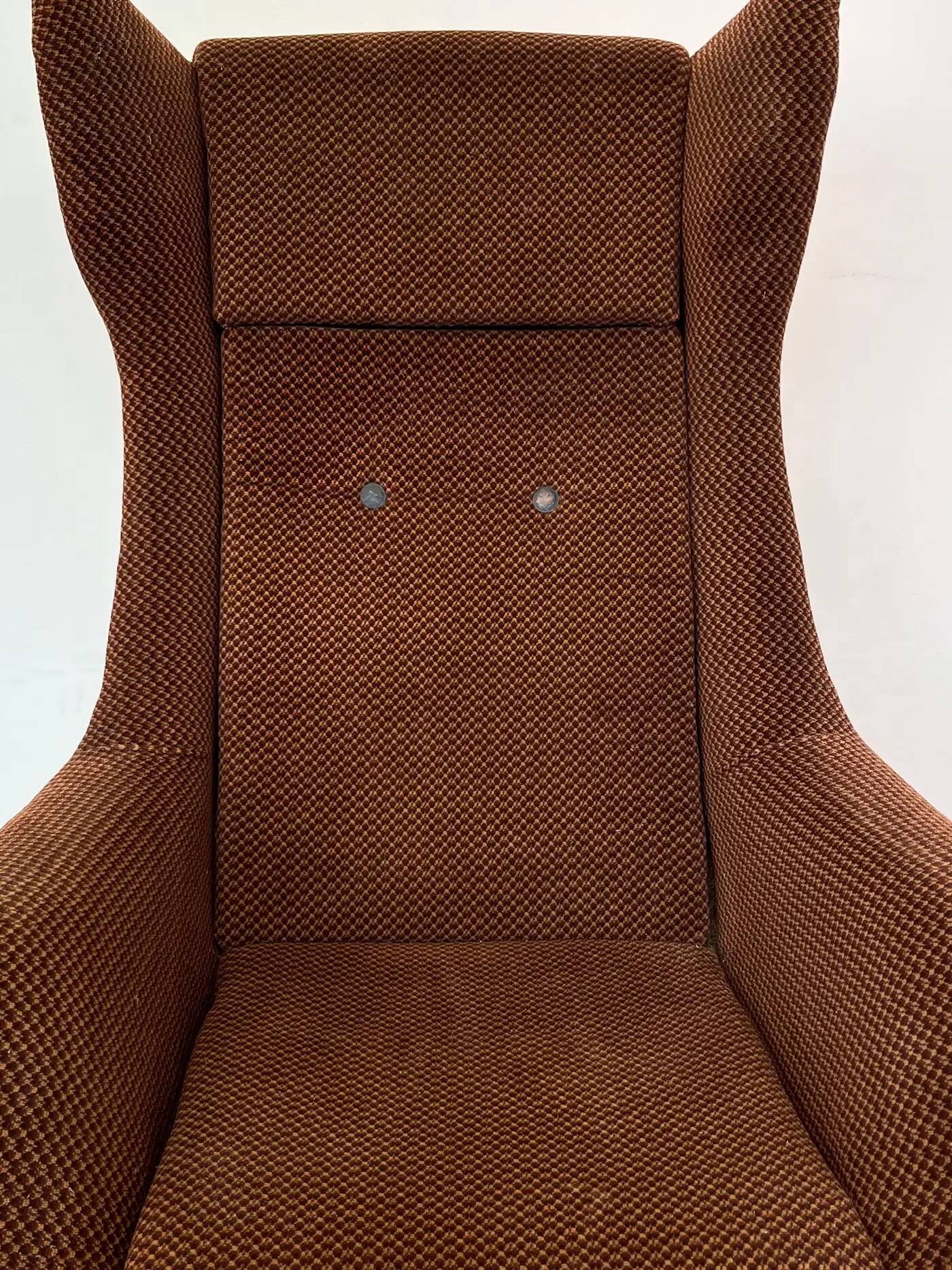 Original design fiberglass wing chair by Miroslav Navratil, 1970s