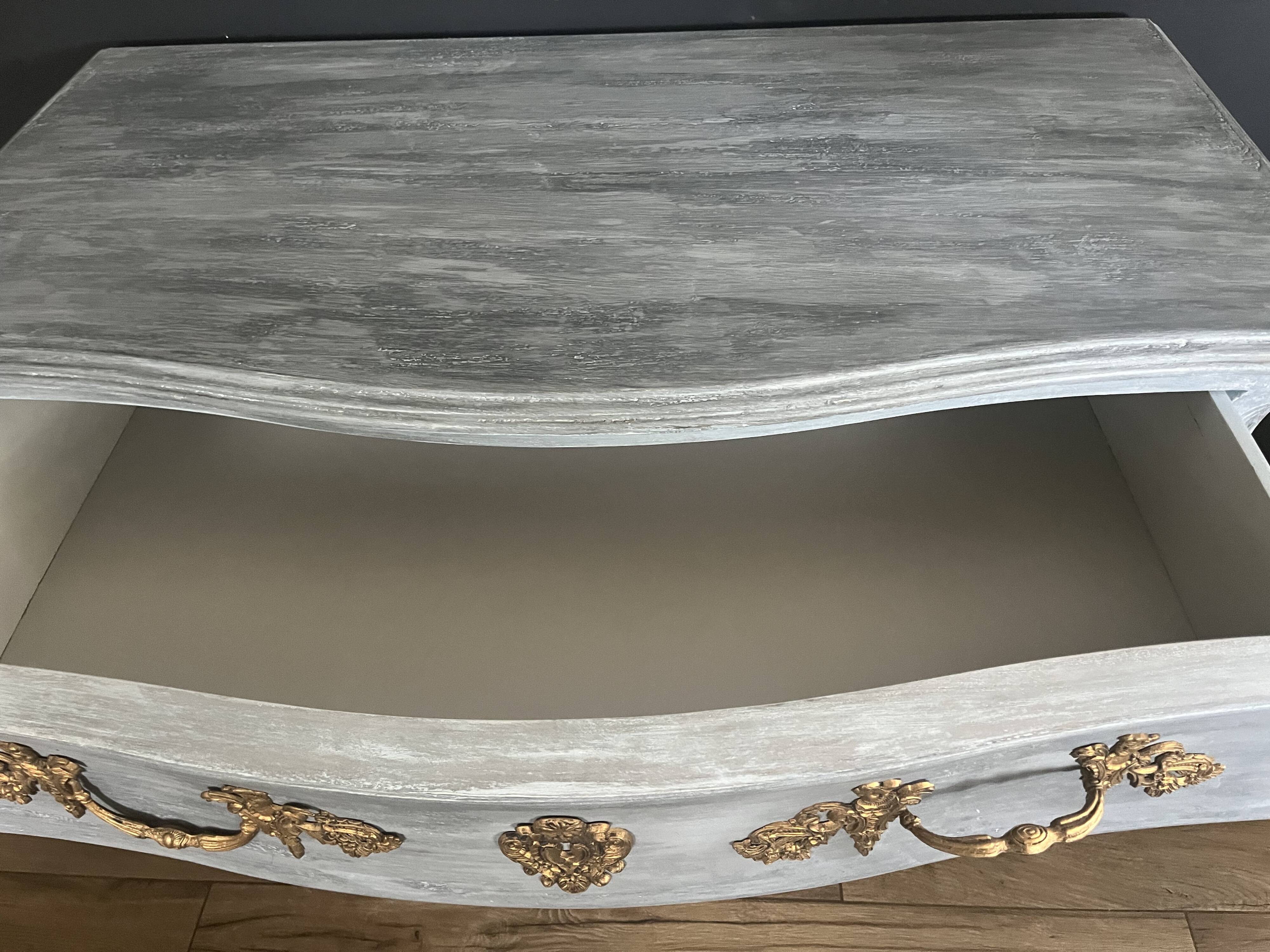 Louis XV style curved chest of drawers