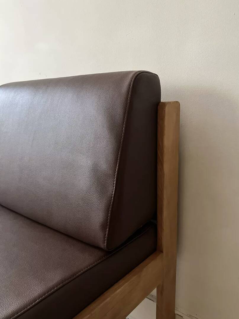 Modernist wooden armchair by Bauman, 1970 design.