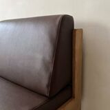 Modernist wooden armchair by Bauman, 1970 design.