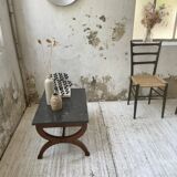 Empire style marble and mahogany coffee table