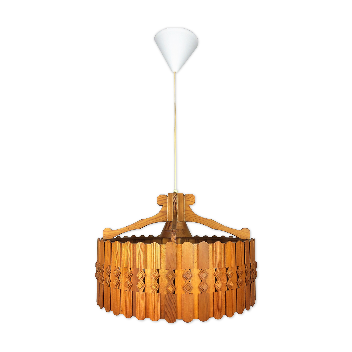 Scandinavian vintage pine suspension 1960