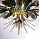 Italian metal flower chandelier, 1960s