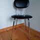 Lafargue Aurillac chrome metal and black skai chair