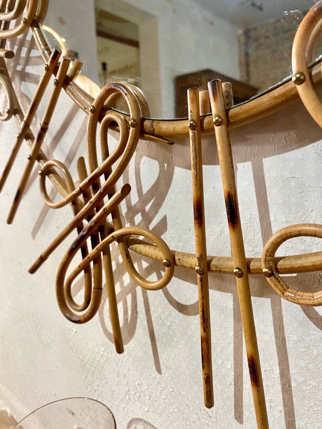 Rattan sun mirror 1950s/1960s