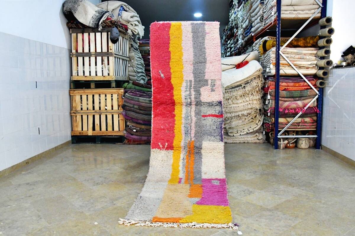 Moroccan Berber carpet hallway Boujaad 304 x 85 cm new