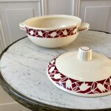 Tureen Badonviller tulips burgundy 30s-40s