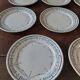 Série de huit assiettes plates terre de fer Géon Rouard décor Lille années