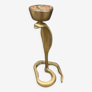 Bronze candlestick decorated with cobra mid-20th century