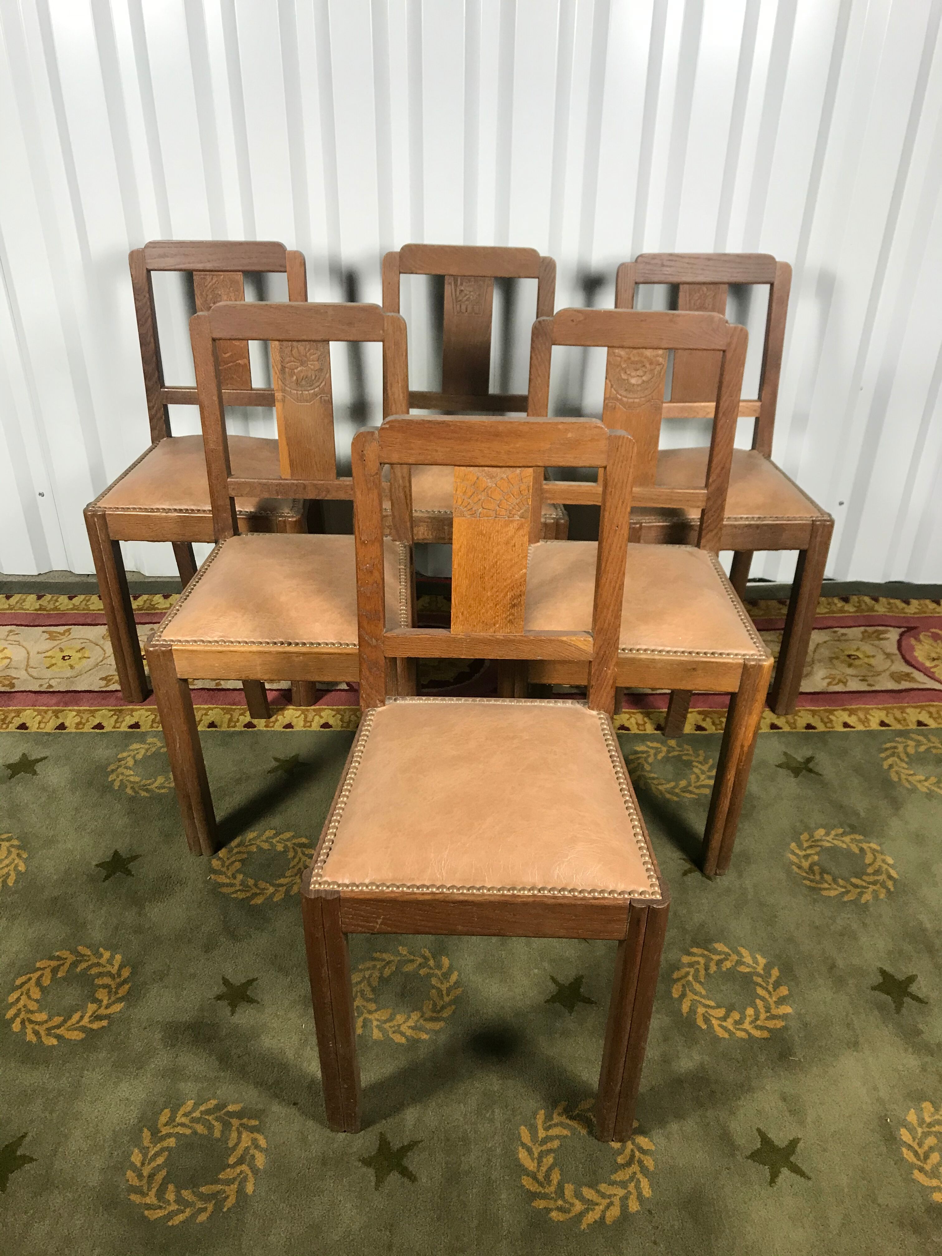 Suite of 6 chairs art deco period