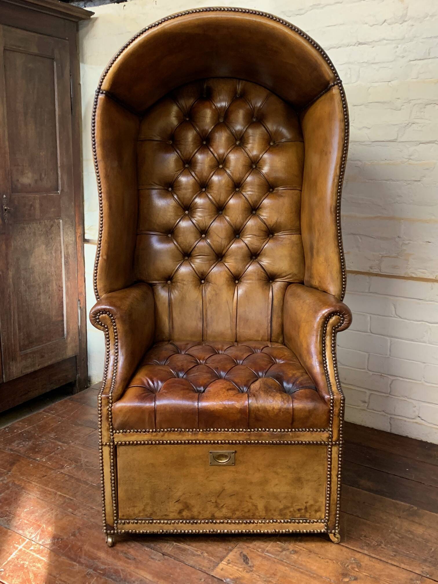 A Rare & Exceptional Deep-Buttoned Chesterfield Porter’s Chair Circa 1920’s
