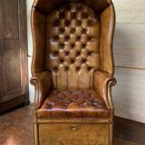 A Rare & Exceptional Deep-Buttoned Chesterfield Porter’s Chair Circa 1920’s