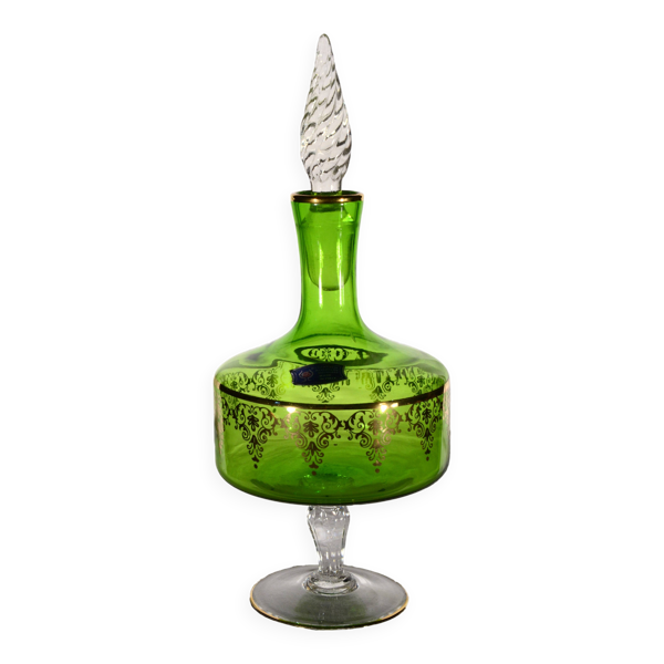Carafe italienne verte cristallerie Artistiche