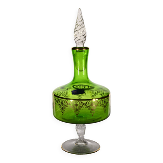 Italian green carafe Artistiche crystal.