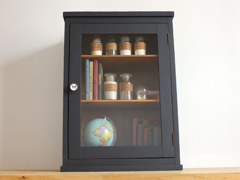 Old wooden wall showcase