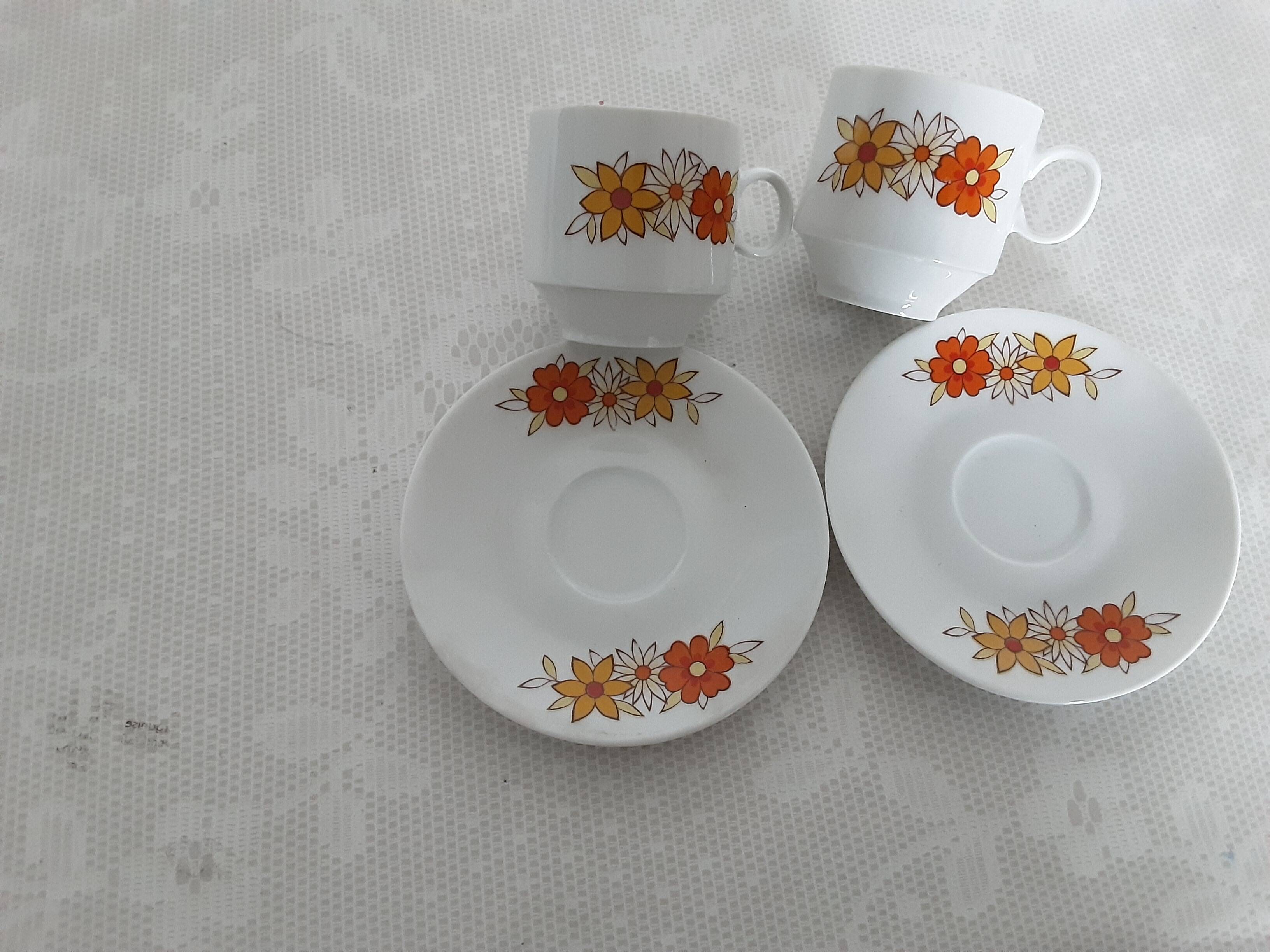 Set of 2 vintage Bavaria cups and 2 saucers.