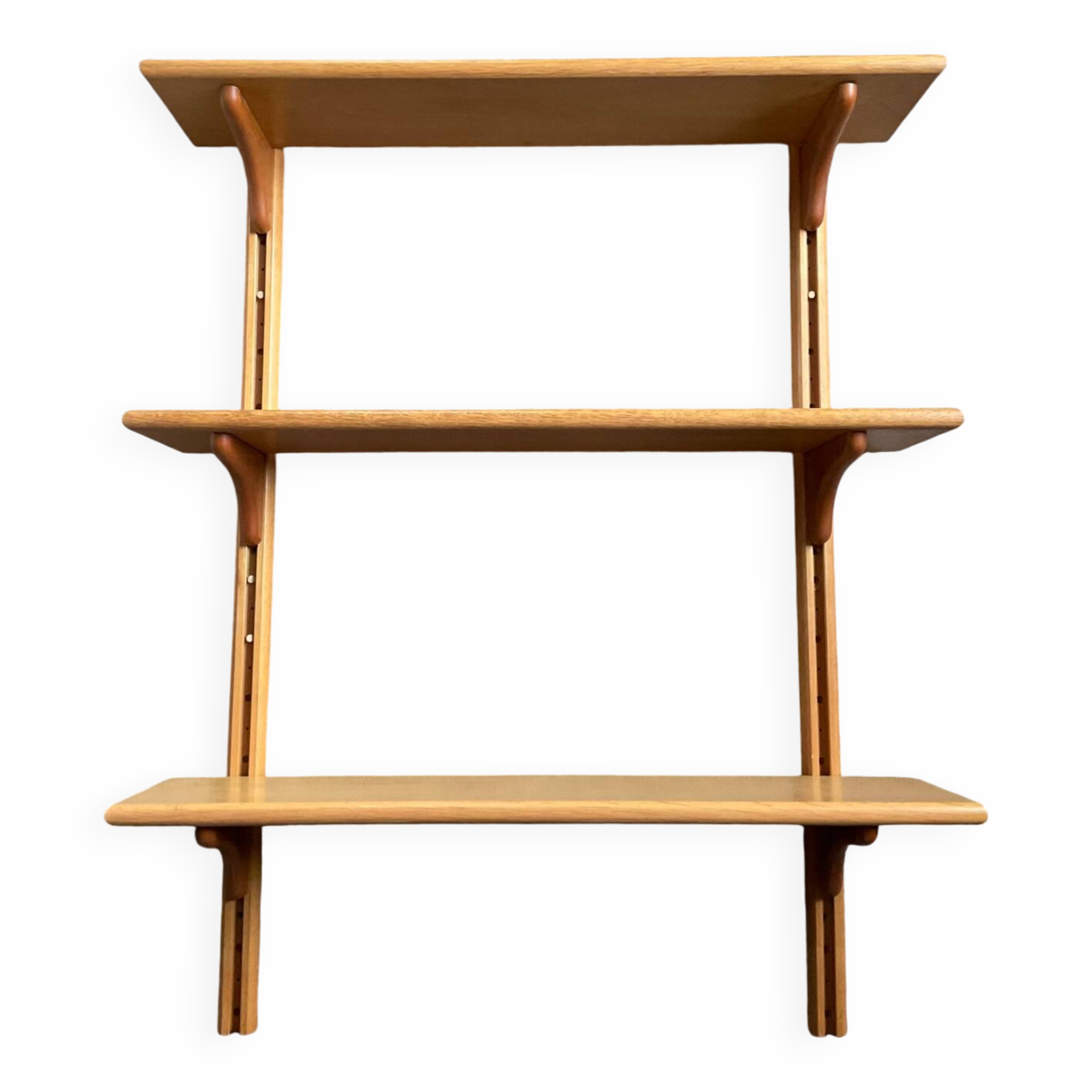 Vintage beech wall shelf