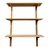 Vintage beech wall shelf